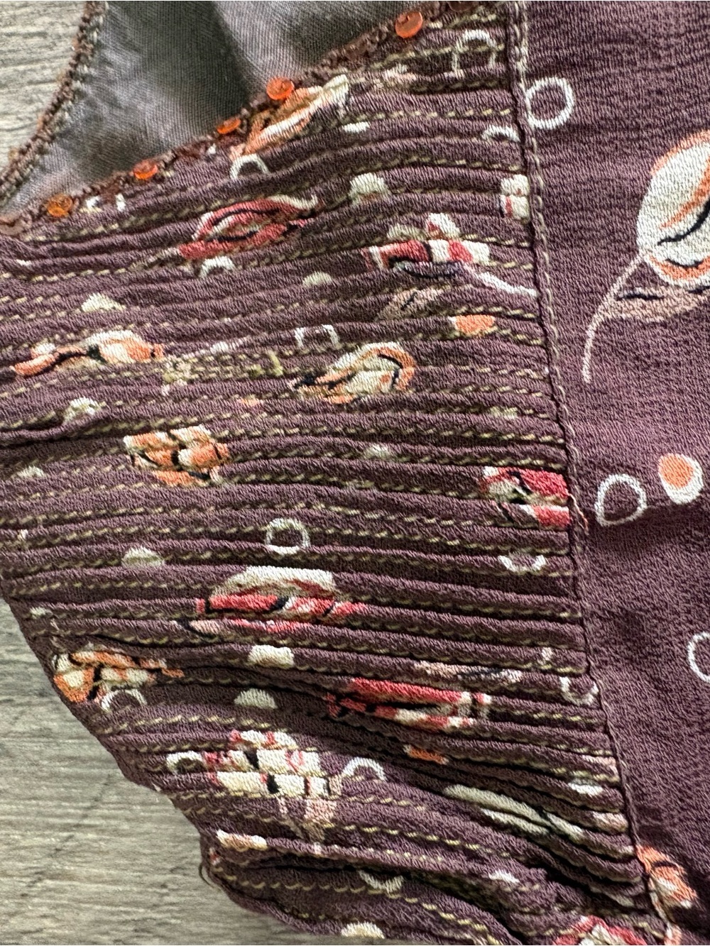 April Cornell Vintage Cottagecore Brown Floral Sleeveless Midi Dress Medium - Picture 8 of 9